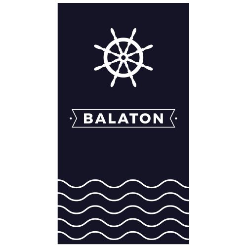 Balaton 2021 kék-fehér strandtörölköző