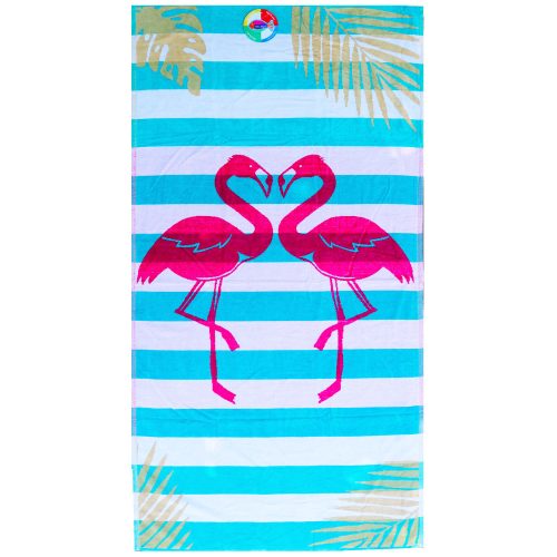 Flamingo Gold Zöld strandtörölköző